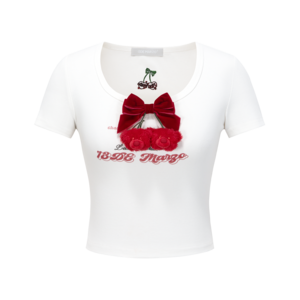 Bear Cherry Bowknot Tee
